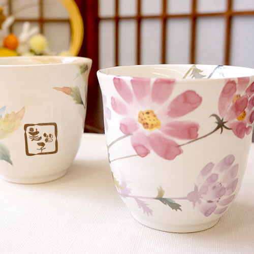 名前入り湯呑み　花物語（はなものがたり）