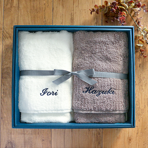【出産内祝い】名入れ今治タオルコンテックスプレミアム フェイスタオルペアセット