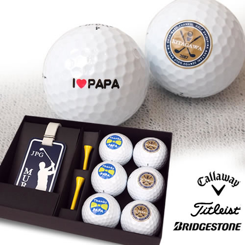 名入れゴルフボール（6個）＆ネームタグギフトセット