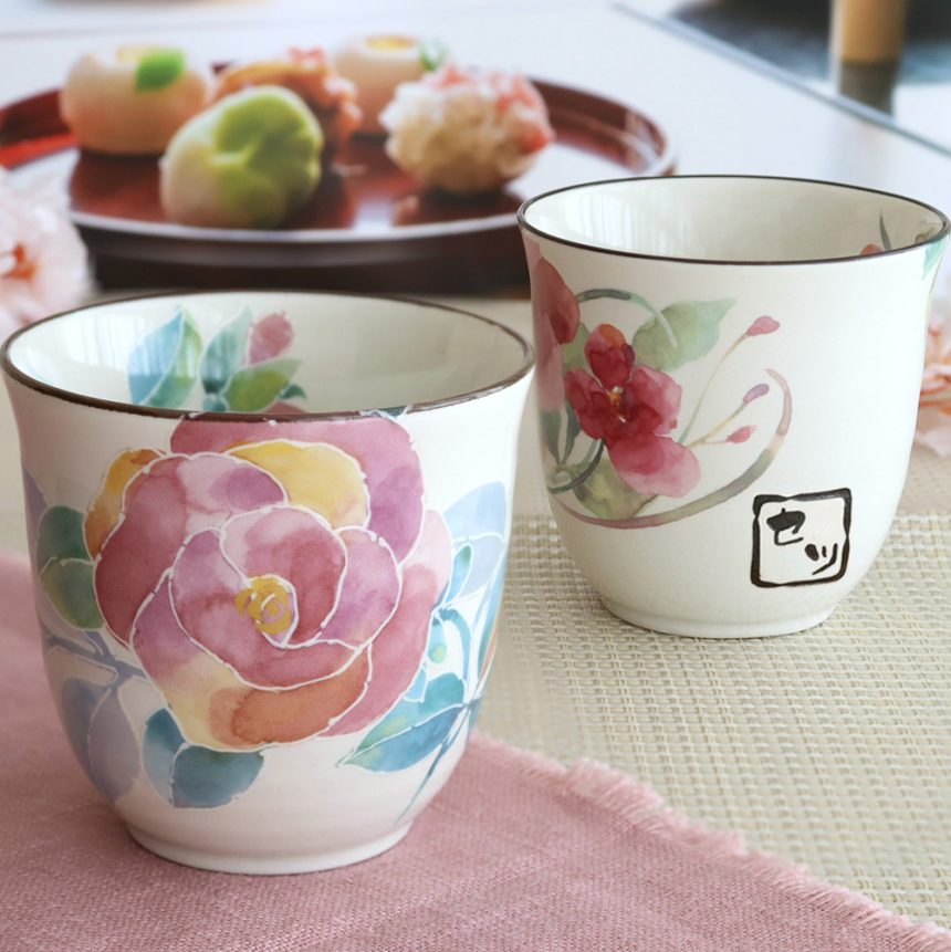 名前入り湯呑み　花物語（はなものがたり）