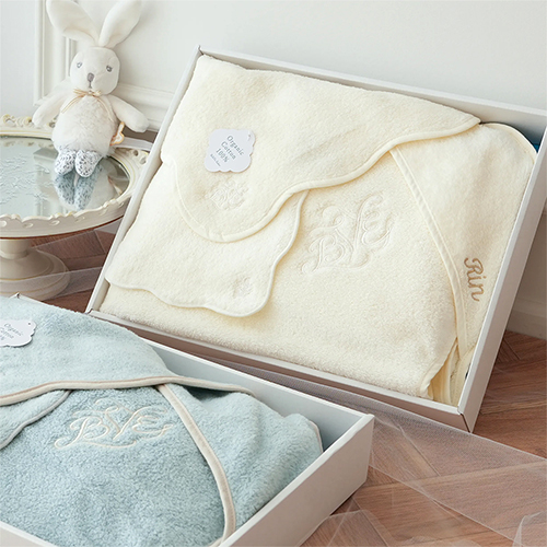 Nuage オーガニックコットン MokuMoku フード付きタオル３点セット
