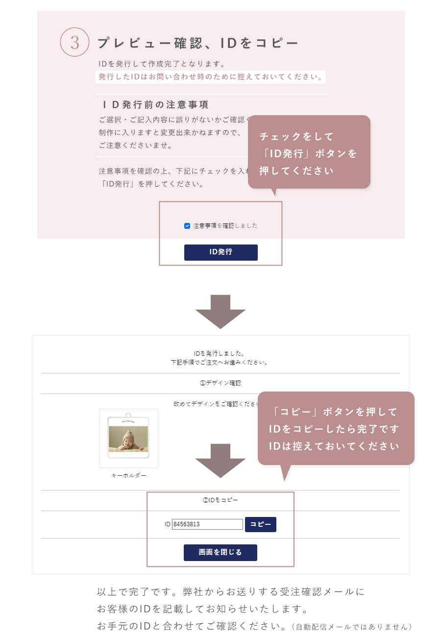 オリジナルキーホルダーの配置写真説明4