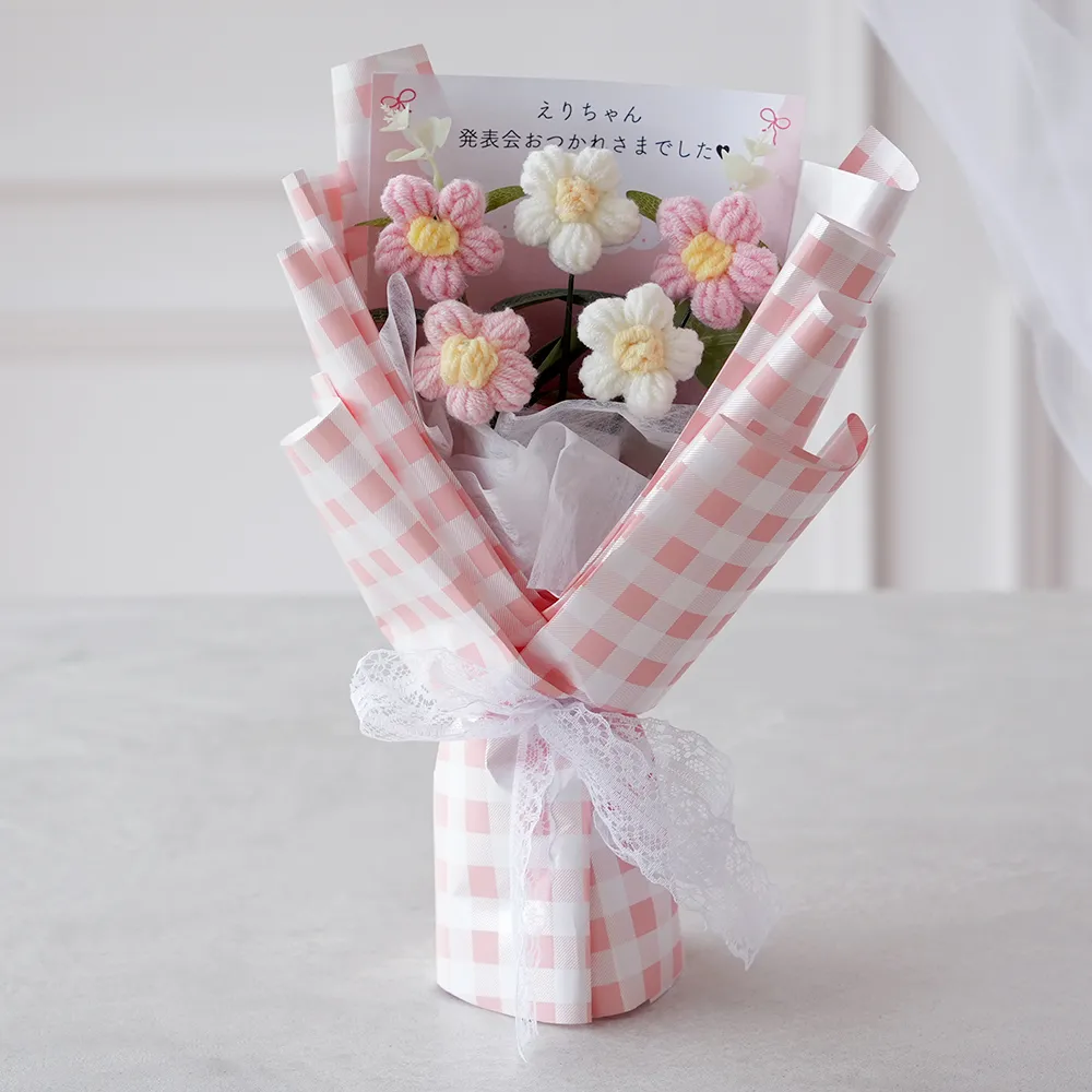 ニットブーケ ギンガムチェック