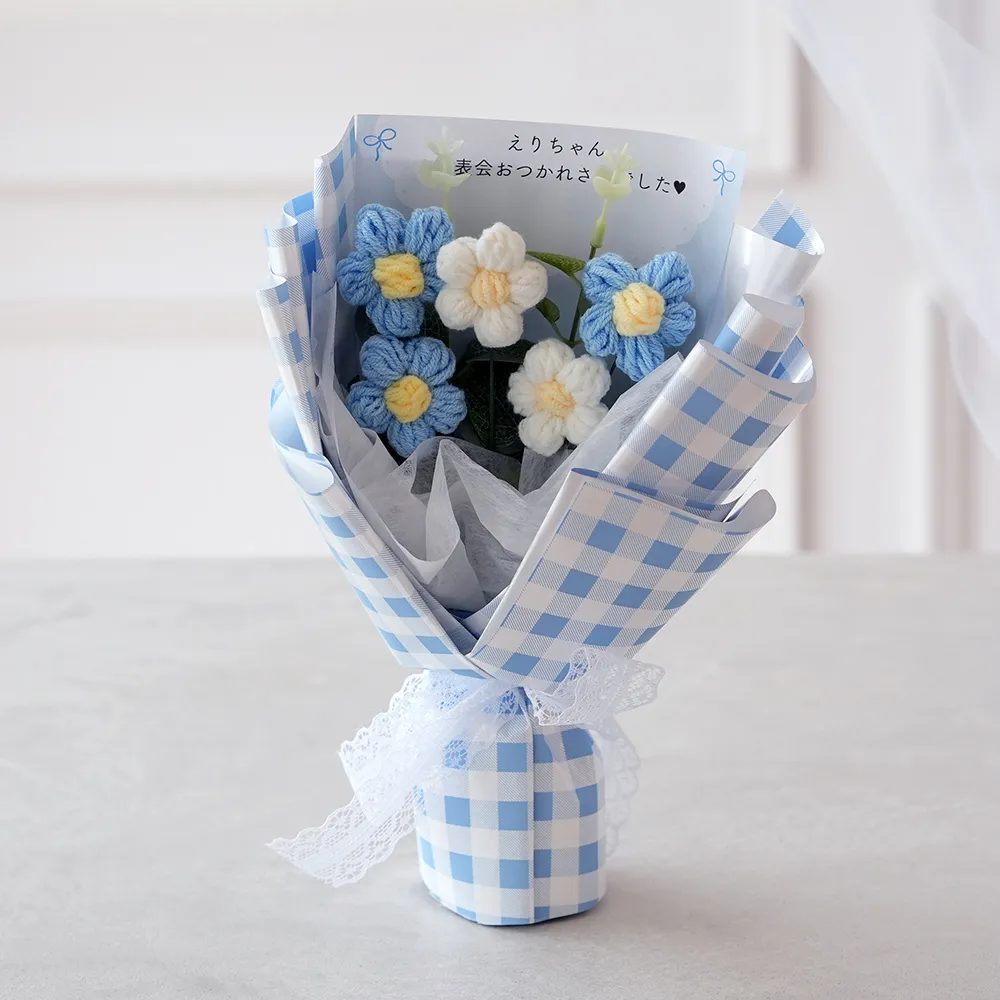 ニットブーケ ギンガムチェック