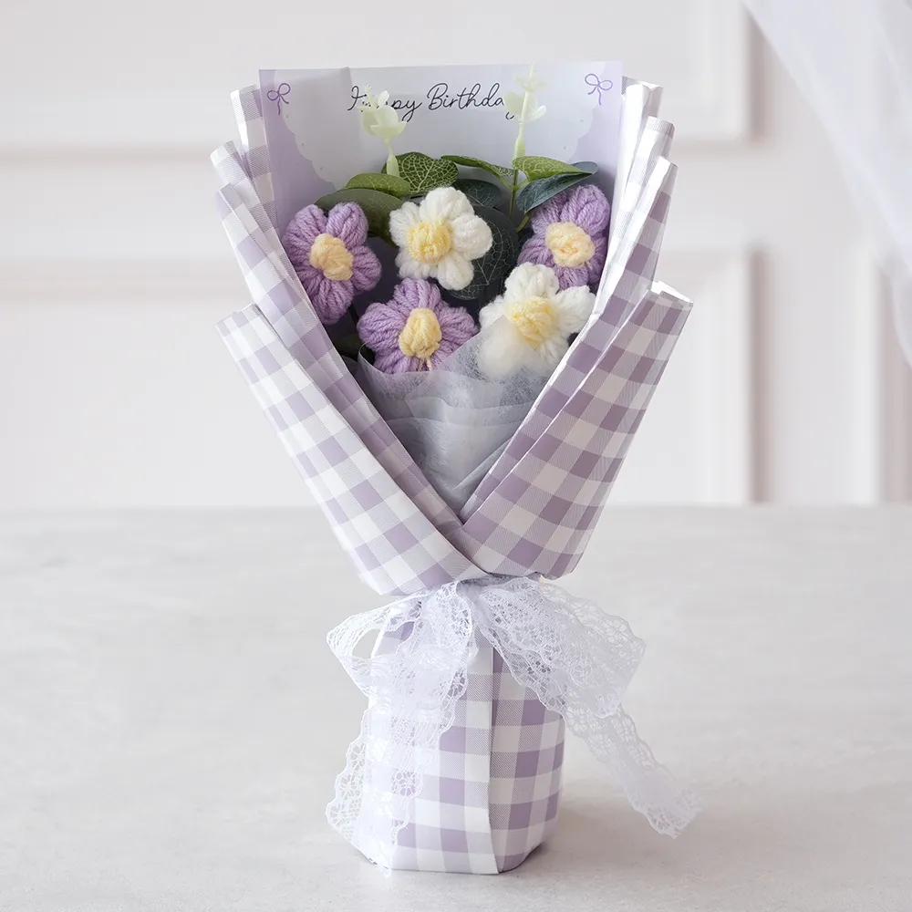 ニットブーケ ギンガムチェック