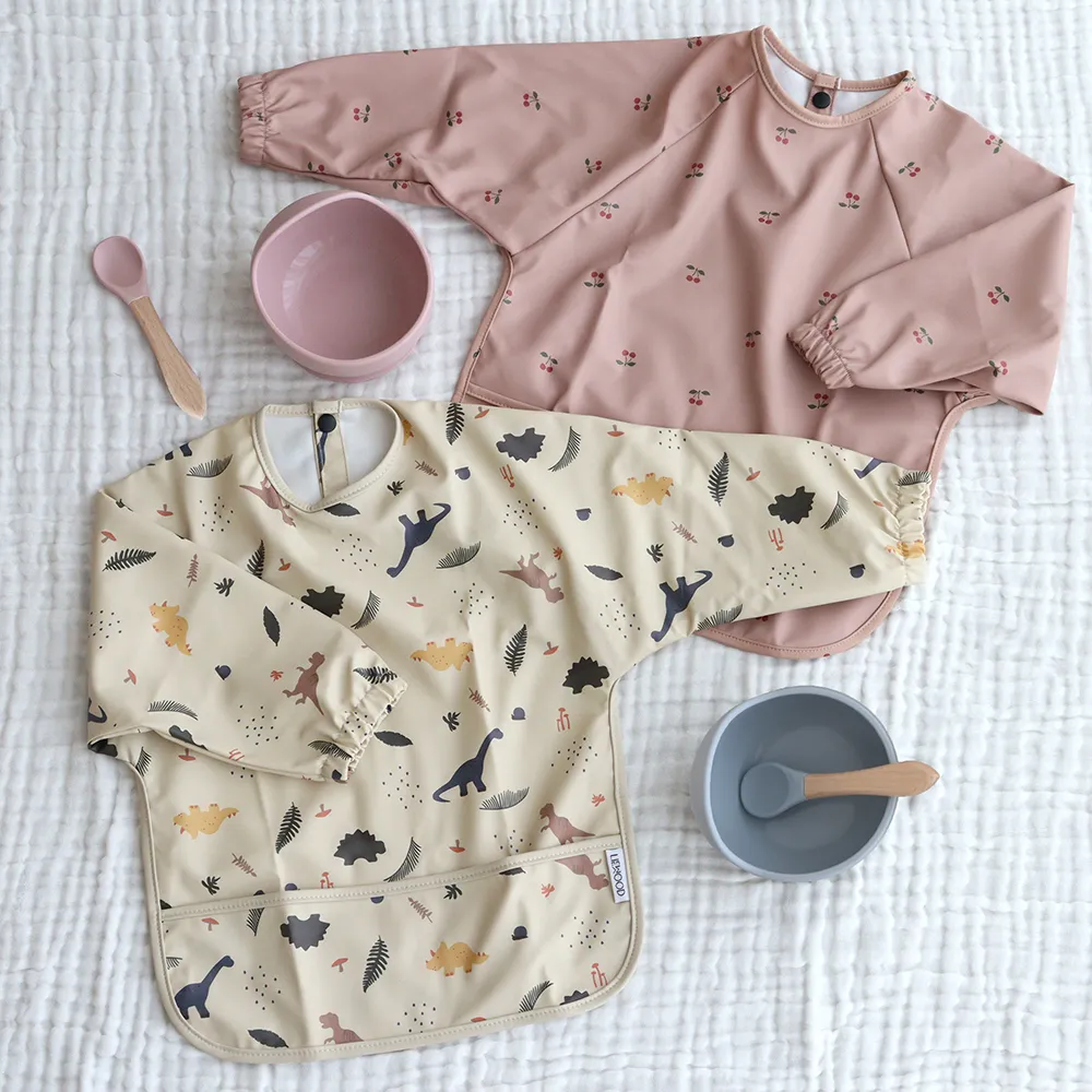 名前入りお食事スタイ・くすみカラーボウル・スプーン３点セット