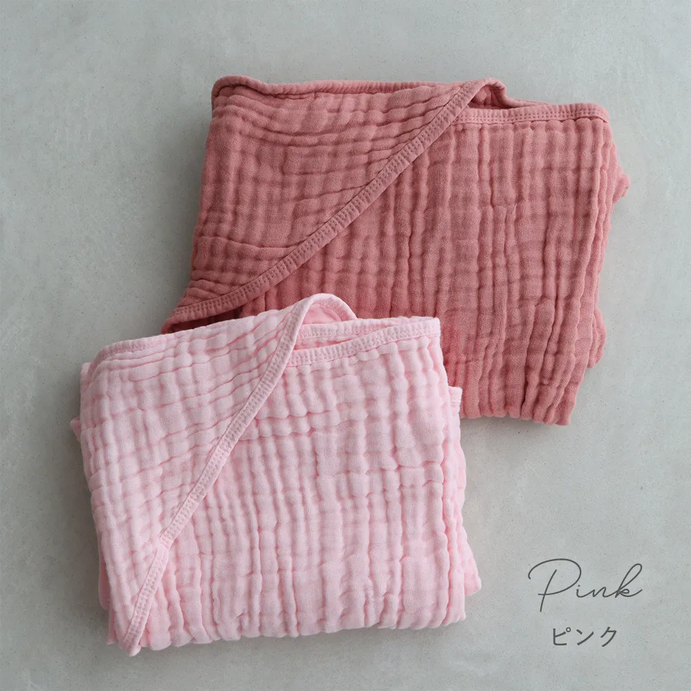 【出産祝い おくるみ】ガーゼおくるみ フード付きバスタオル２枚セット カラー　グレー