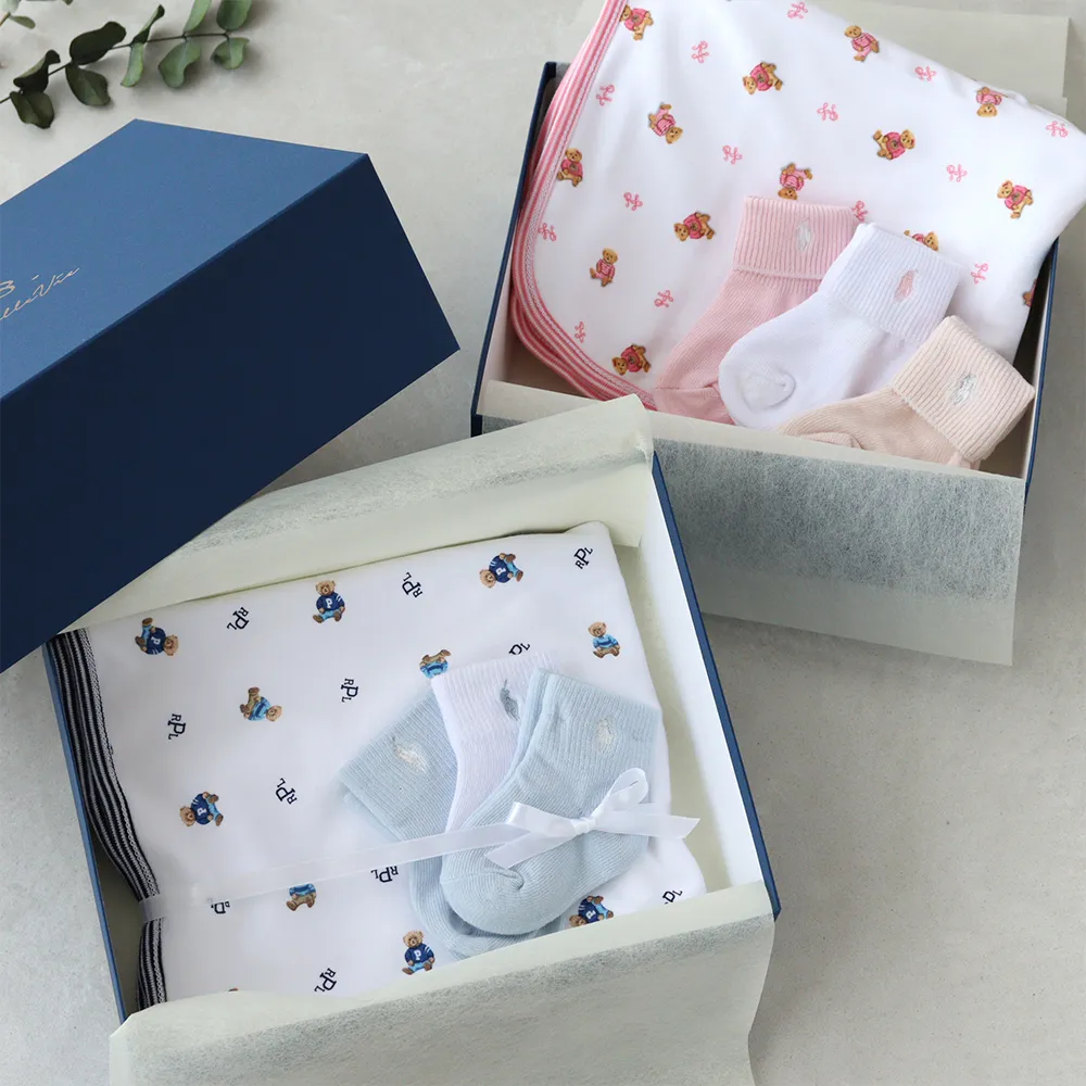 新品 ポロ ラルフローレン ブランケット 靴下 セット 出産祝い】POLO RALPH LAUREN(ポロ ラルフローレン)ブランケット