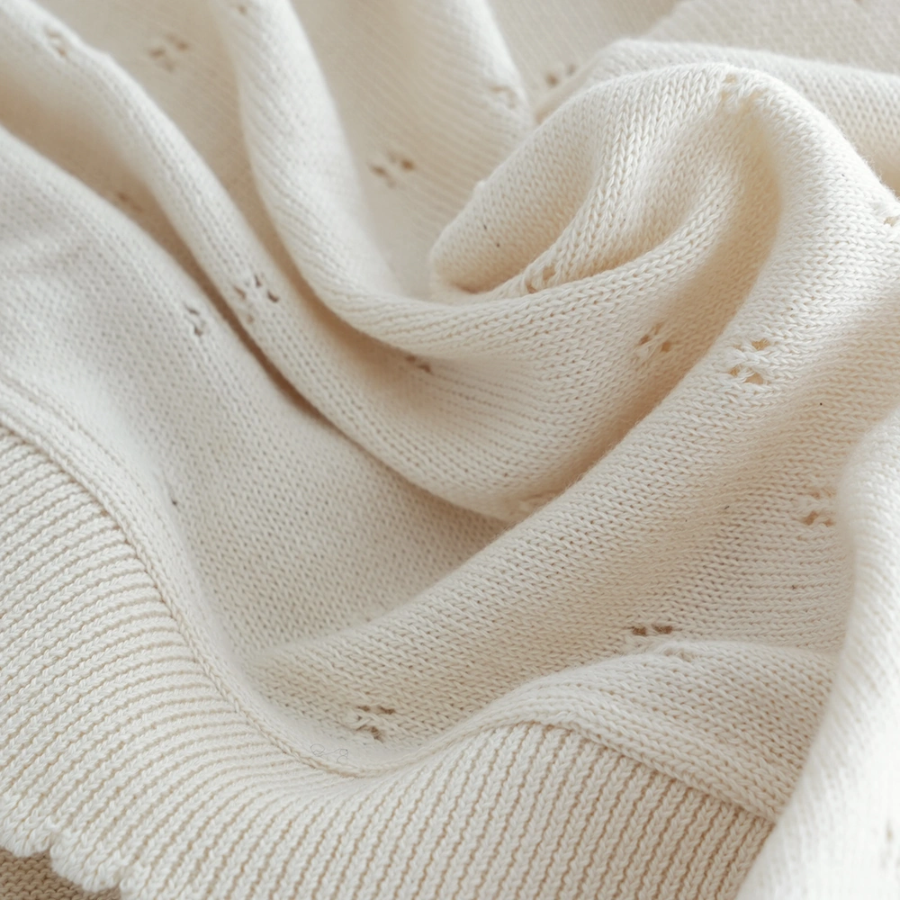 【出産祝い】ニットブランケット オーガニックコットン100％ 王冠・ポンポン