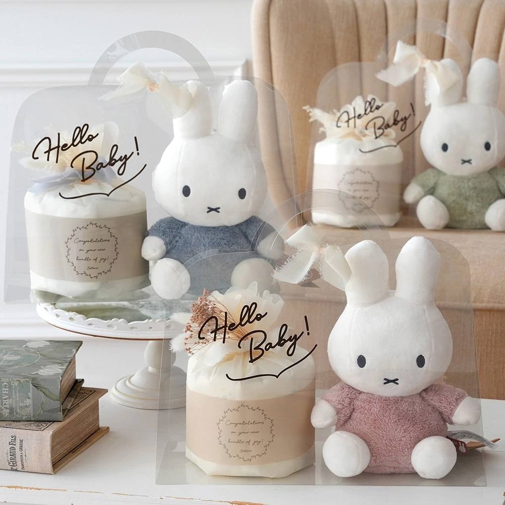 出産祝い】ミッフィー クリアバッグギフトセット ぬいぐるみ+おむつ