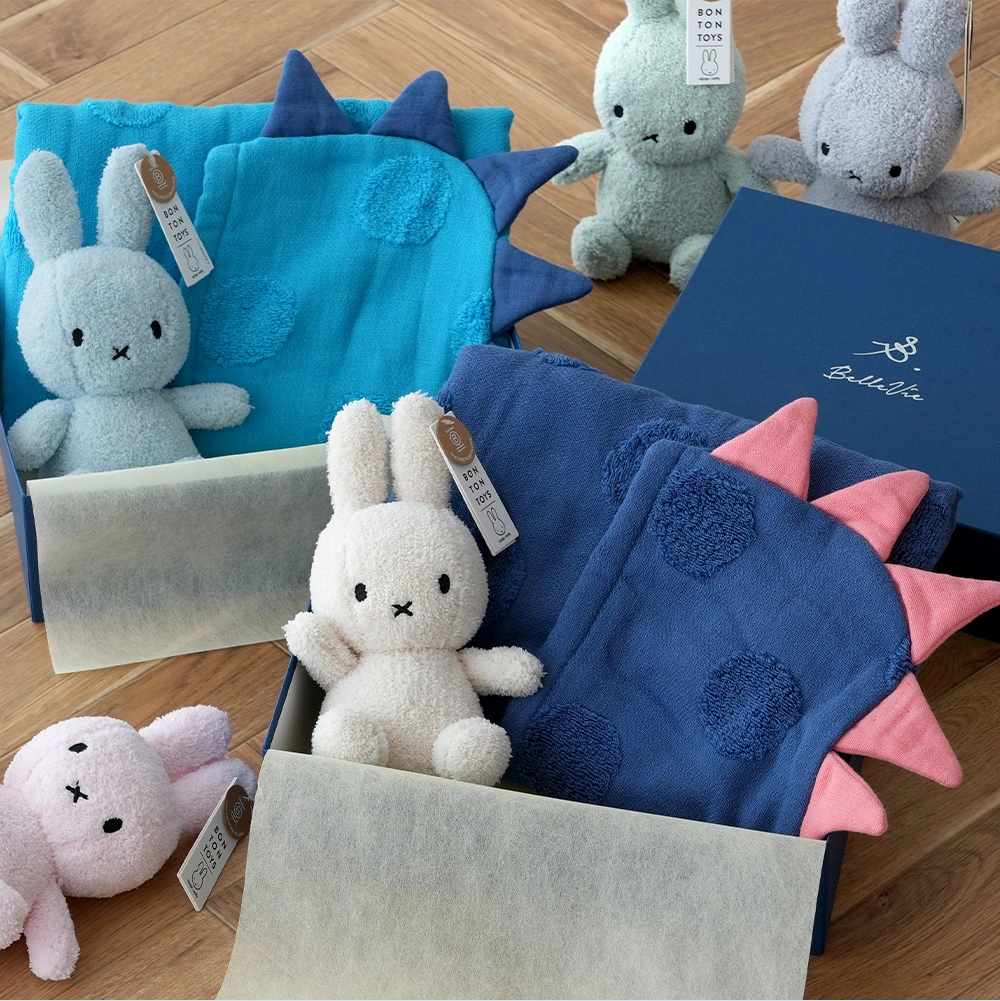 出産祝い ギフトセット】SOF(ソフ)フード付きバスタオル 恐竜+Miffy