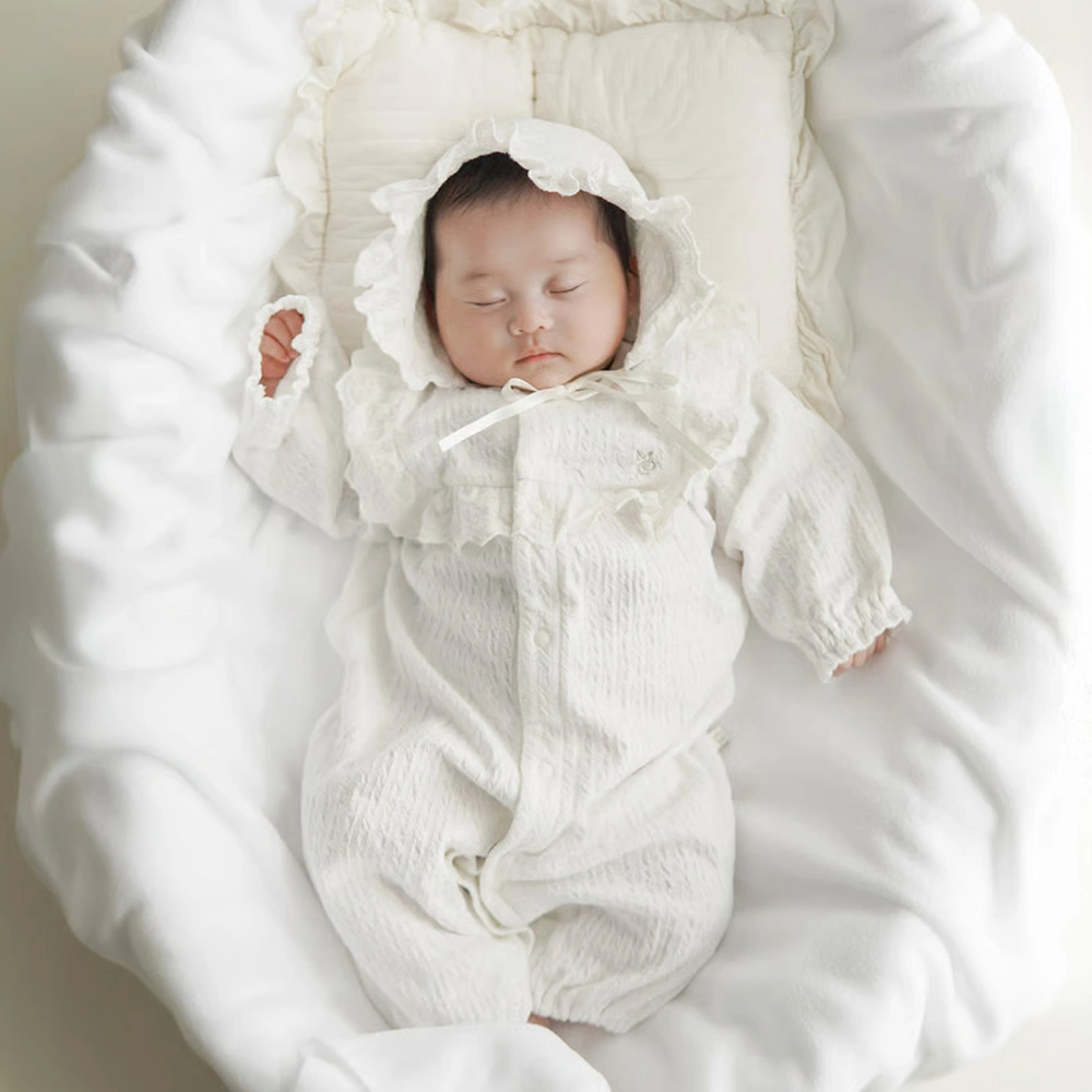 出産祝い】mocmof（モクモフ） レース2wayオール+ボンネットセット