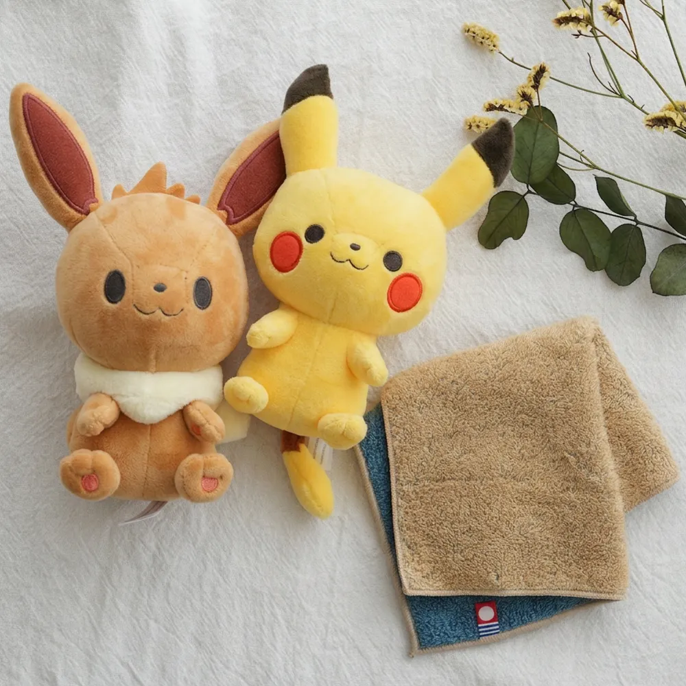 【出産祝い】モンポケ ぬいぐるみ ナチュラルタオル おむつケーキ ピカチュウ イーブイ