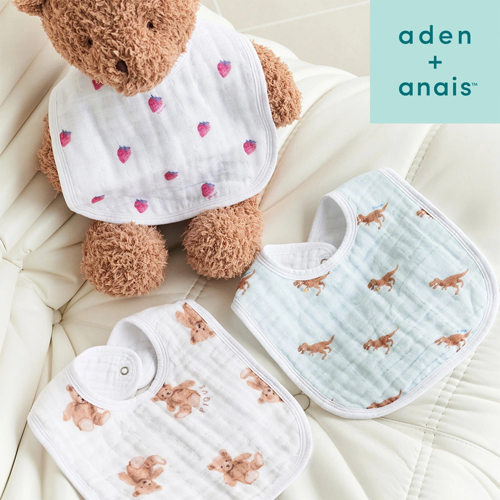 【出産祝い おくるみ】aden + anais　gelato pique スナップビブ　2枚入り