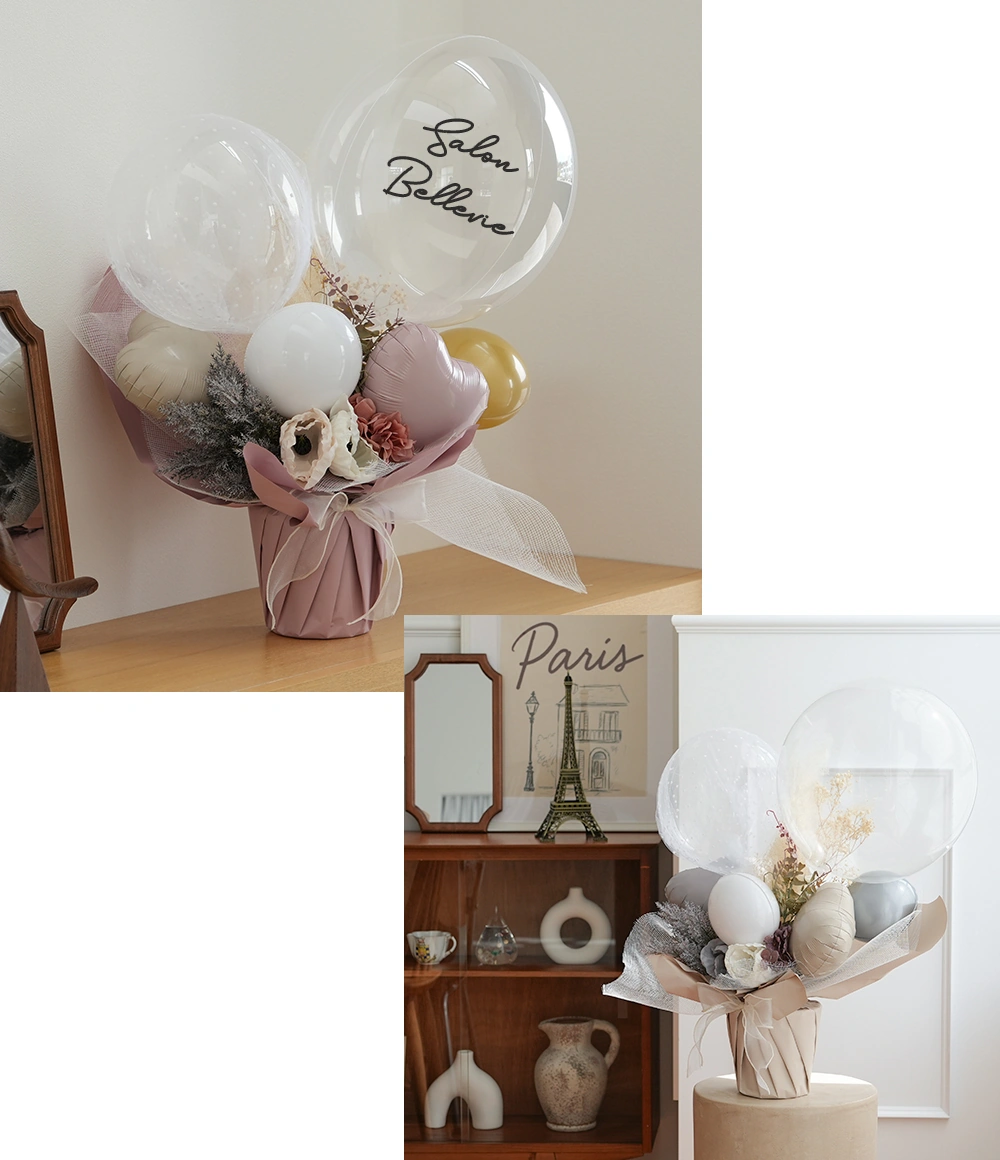 開店祝い 結婚祝い】アレンジバルーン エレガントジョーゼットポピー