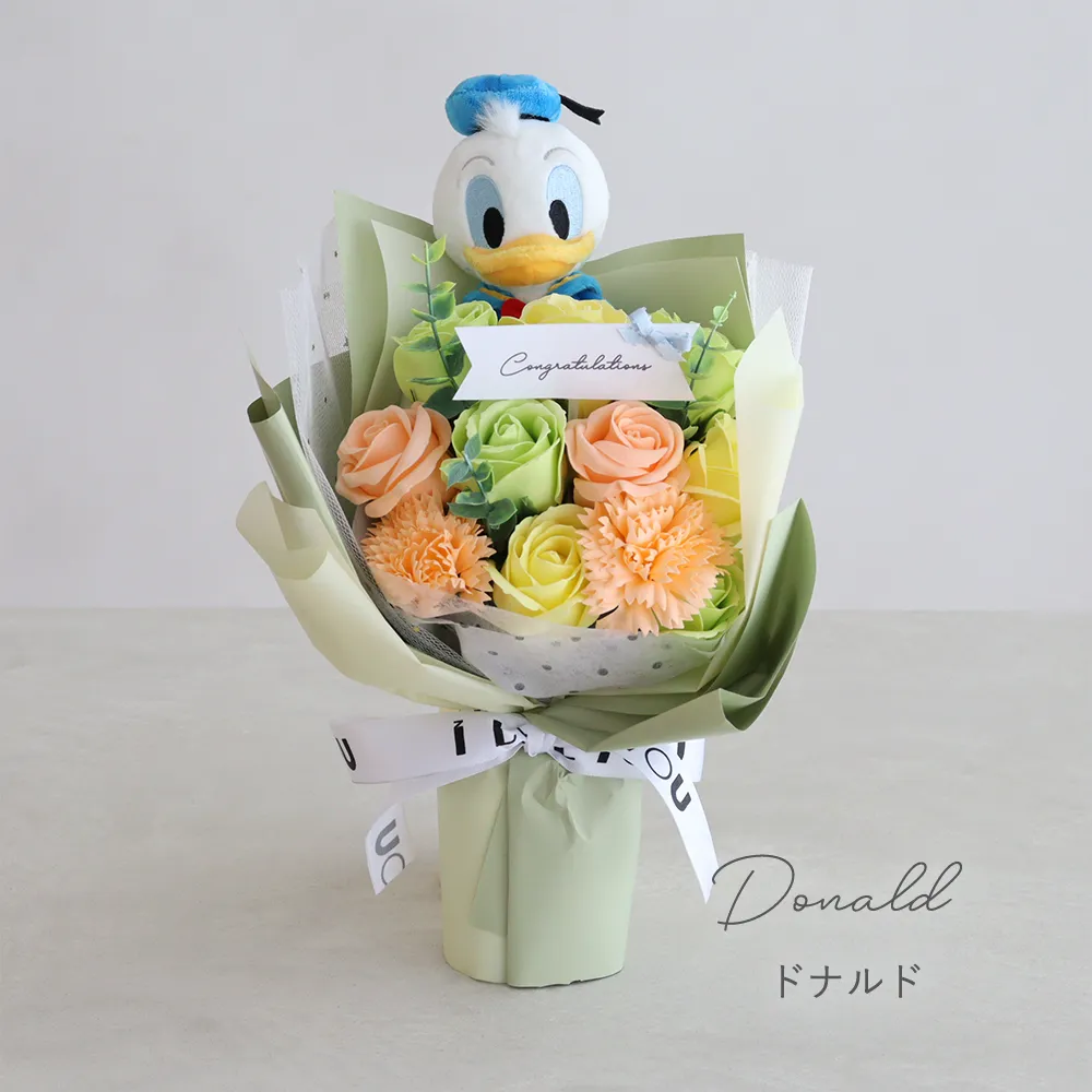 ディズニーキャラクター　ソープフラワーブーケ Color ドナルド