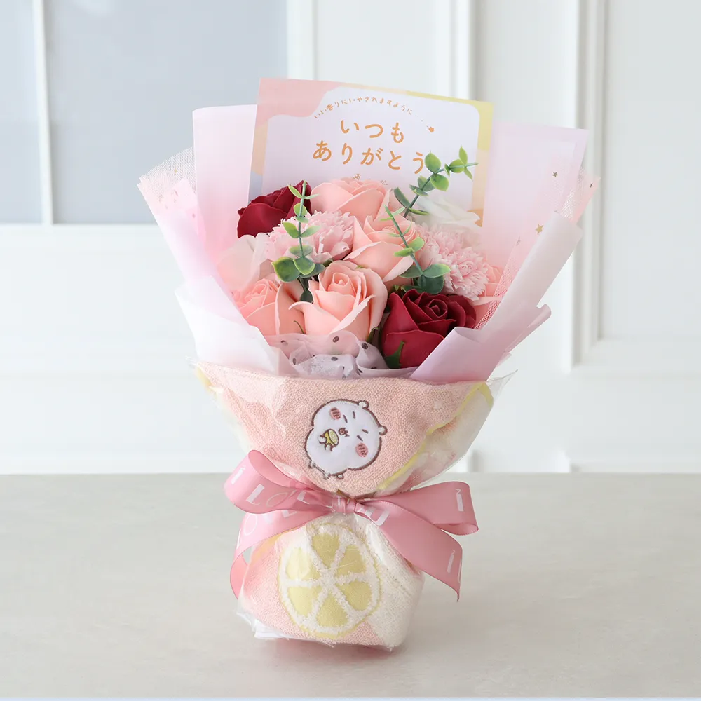 お菓子ブーケ ダンス 祝 七五三 リングガール 結婚式 発表会 トス ちいかわ ちいかわタオル ソープフラワーブーケ｜ベルビーWebshop本店