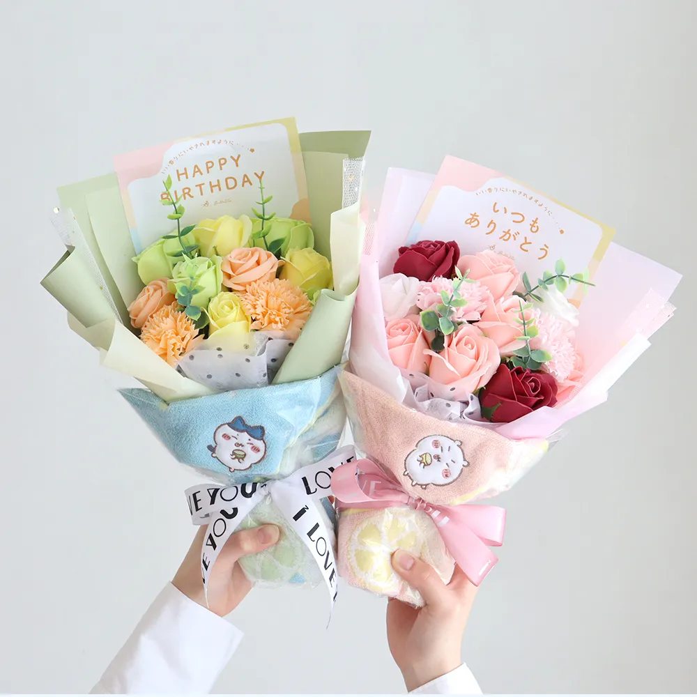 ちいかわタオル ソープフラワーブーケ