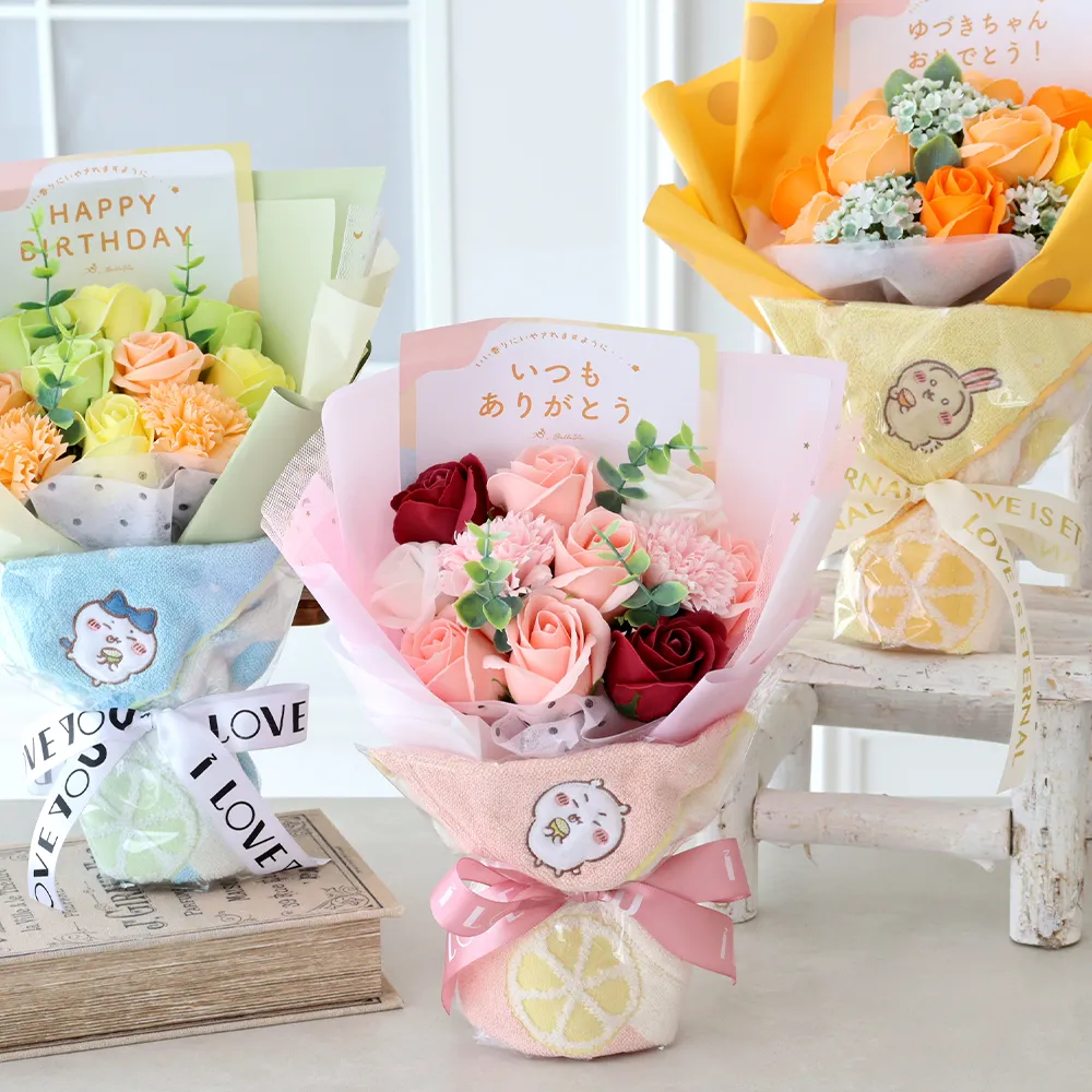 ちいかわタオル ソープフラワーブーケ