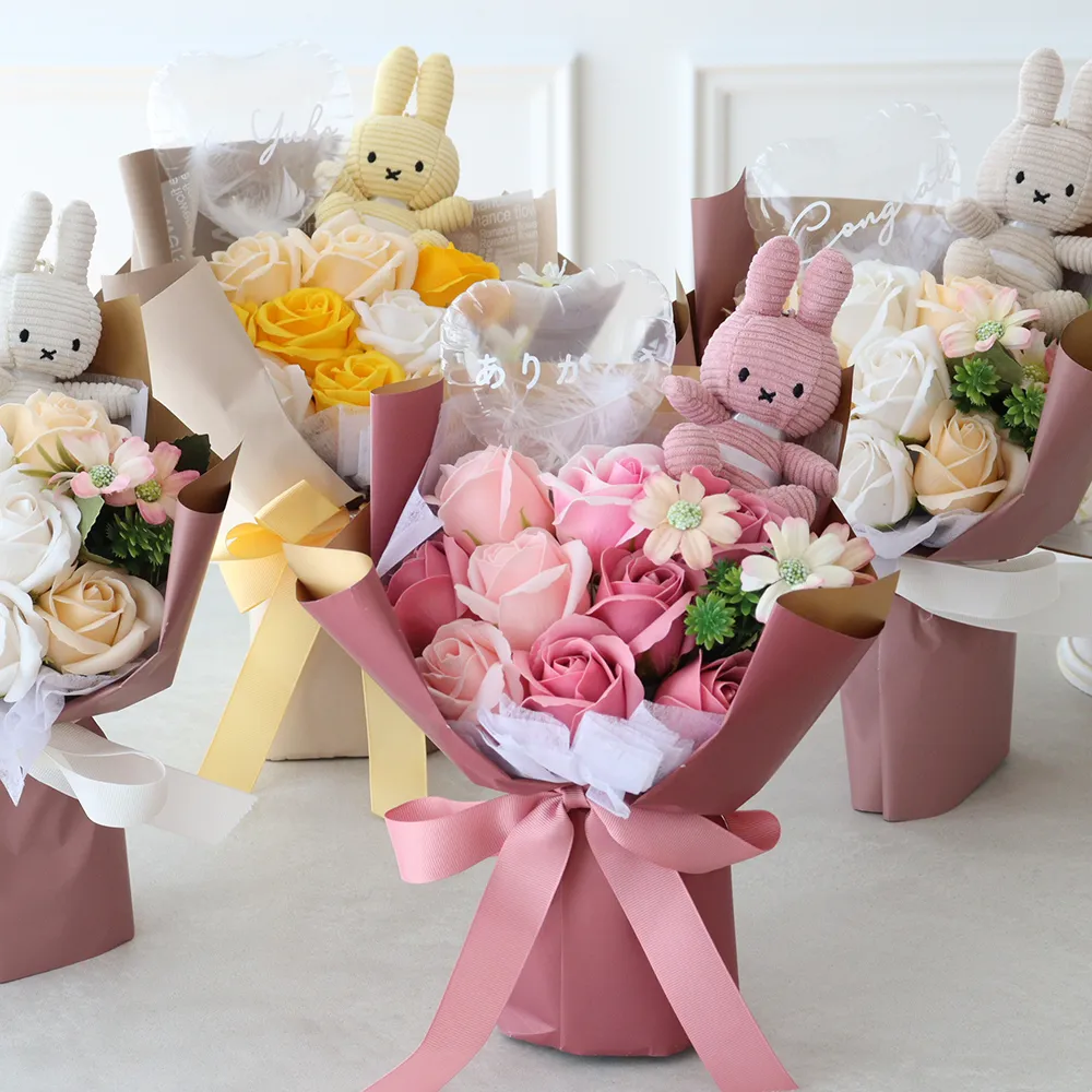 ソープフラワー　コーデュロイミッフィーバルーンブーケ