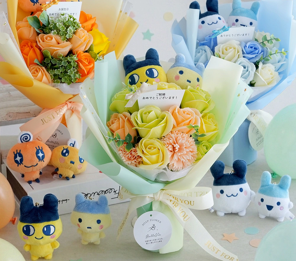 たまごっち ニコぬい ソープフラワーブーケ｜ベルビーWebshop本店