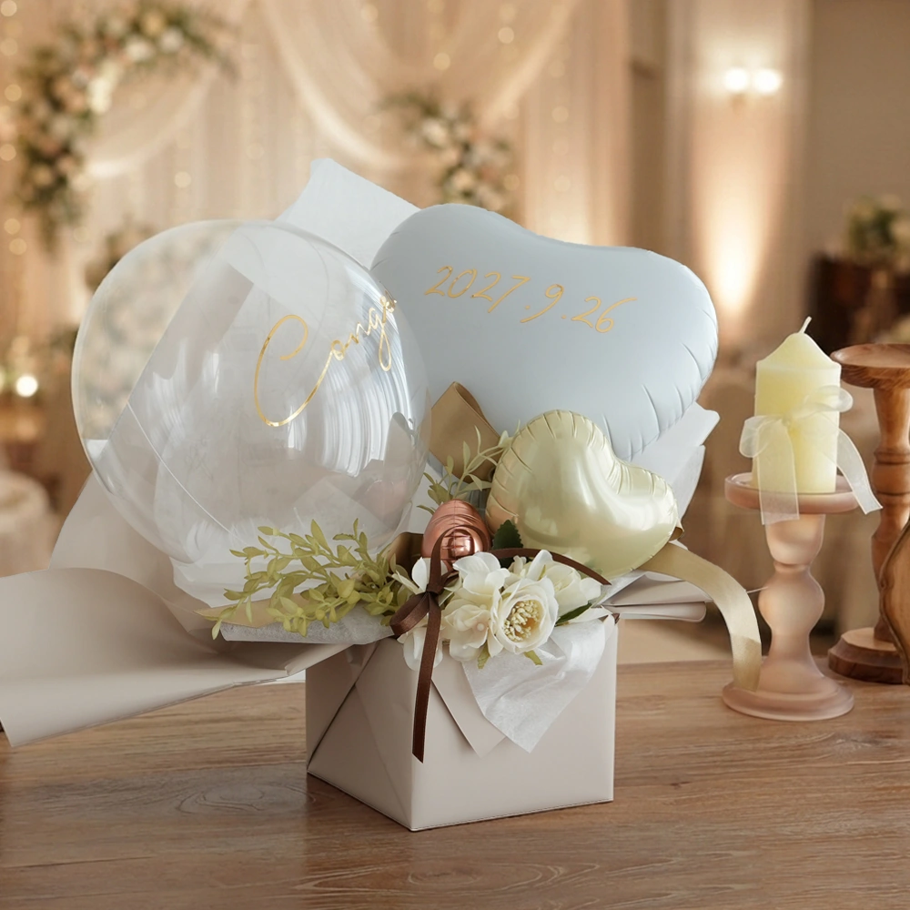 電報 結婚式 祝電 ハートバルーンアレンジ Éclat -エクラ-