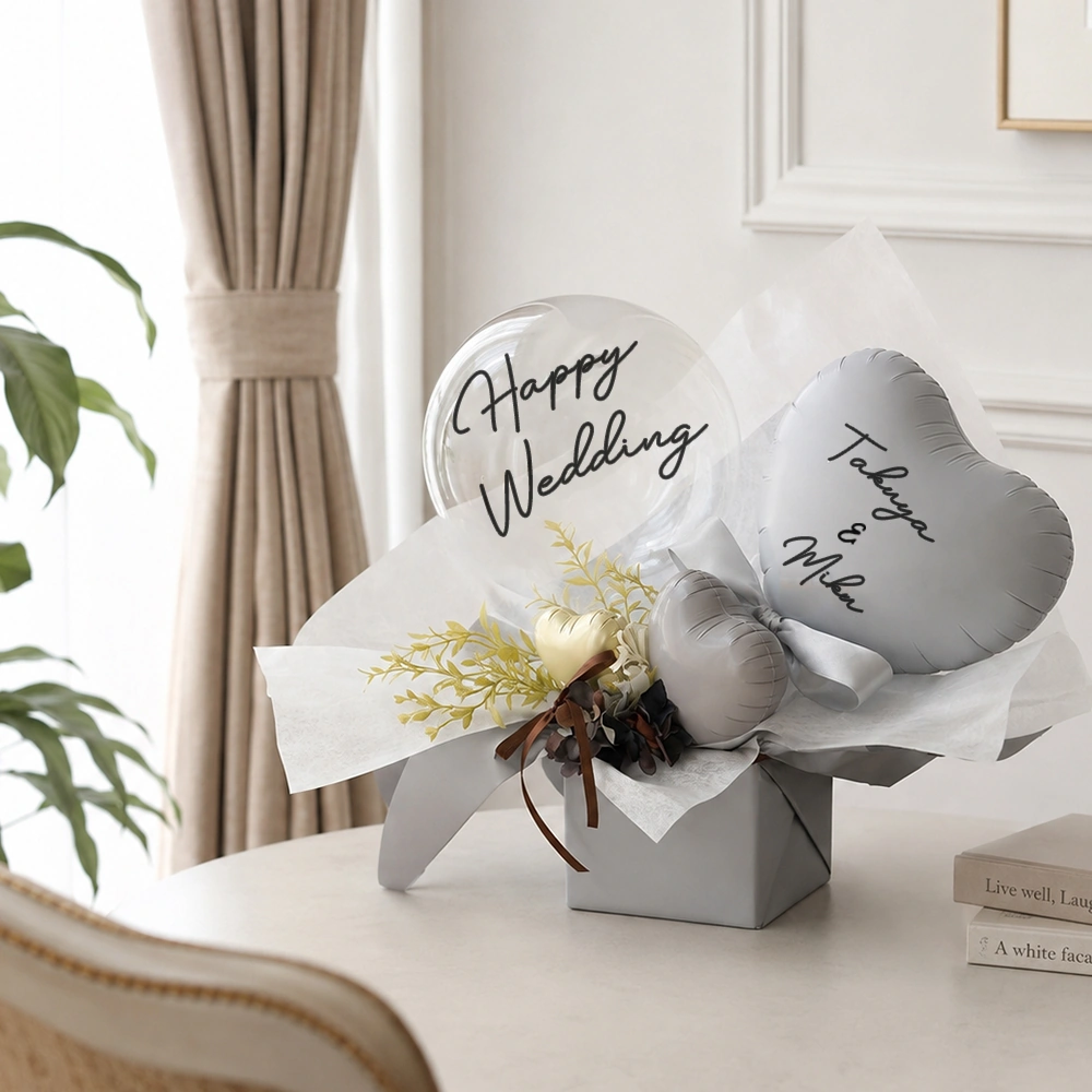 電報 結婚式 祝電 ハートバルーンアレンジ Éclat -エクラ-