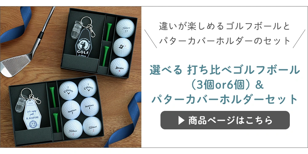 選べる 打ち比べゴルフボール（3個or6個）＆名入れパターカバーホルダーセット