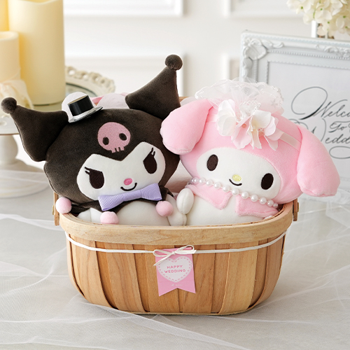 【結婚式 電報 ギフト】マイメロ&クロミウェディングドールバスケット