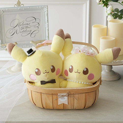 【結婚式 電報 ギフト】ポケピース ピカチュウ ウェディングドールバスケット Lサイズ