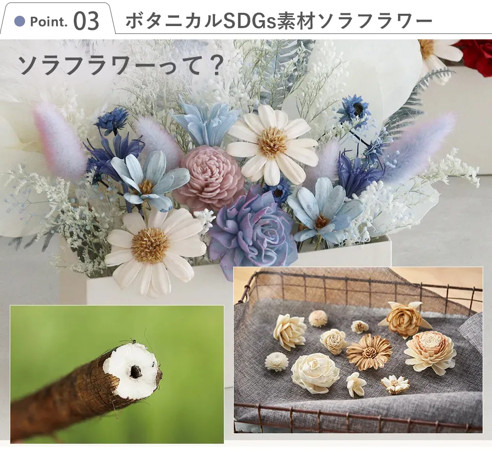 結婚式 電報 ソラフラワー クリアバッグブーケ Point.3 ボタニカルSDGs素材ソラフラワー