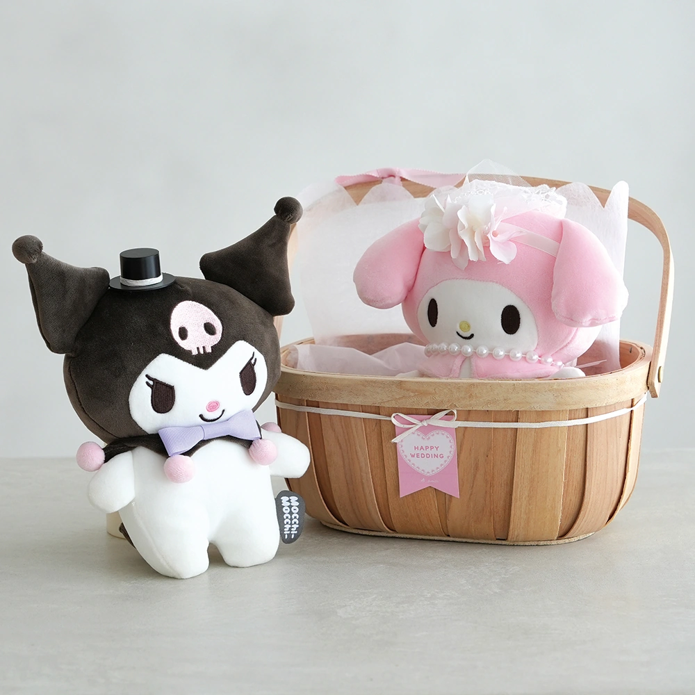 【結婚式電報ギフト】マイメロ&クロミウェディングドールバスケット