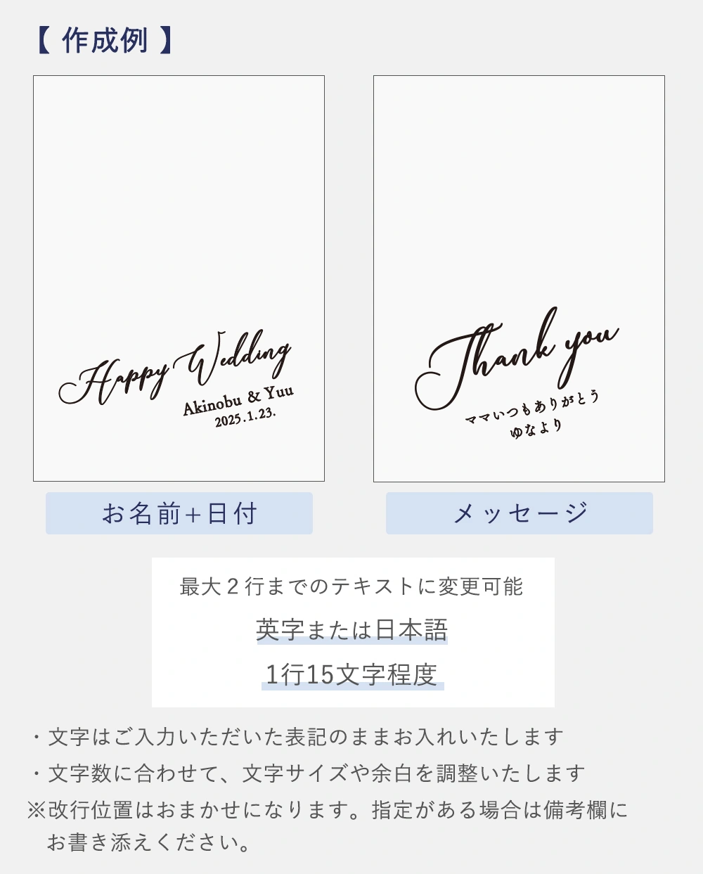 定型アレンジ印刷について