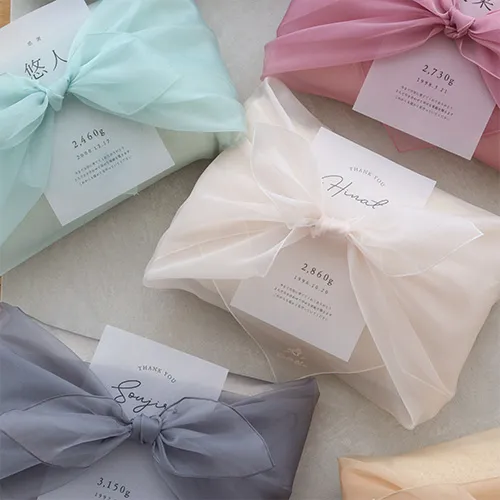 結婚式 体重米 風呂敷 オーガンジー 新郎新婦セット