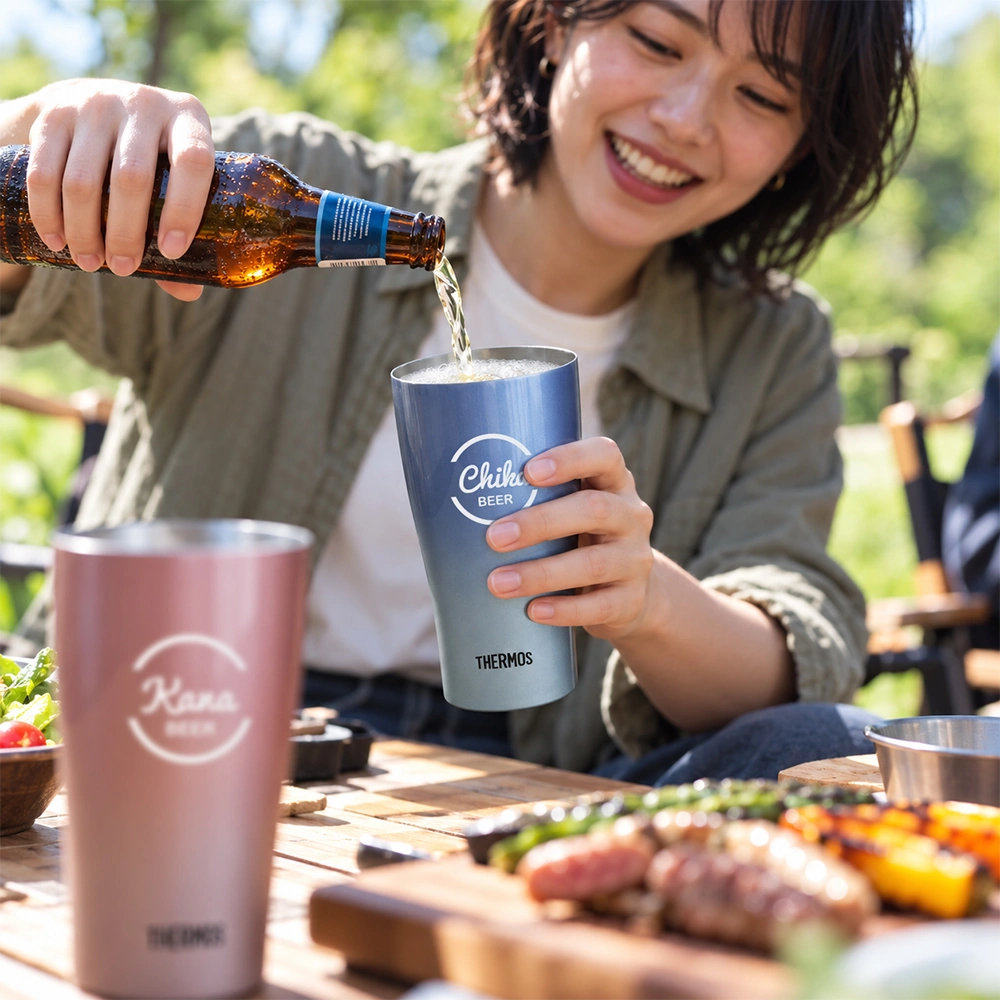 サーモス 名入れ カラー真空断熱タンブラー ペア・単品 420ml