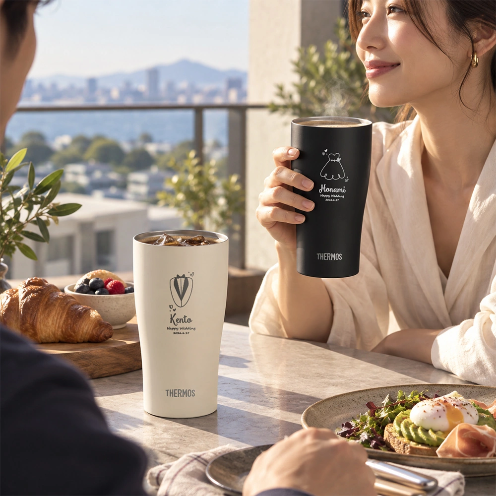 サーモス 名入れ カラー真空断熱タンブラー ペア・単品 420ml