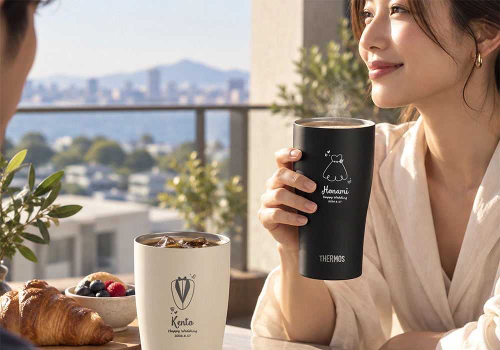 サーモス 名入れ カラー真空断熱タンブラー ペア・単品 420ml
