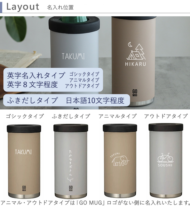 名入れ位置とデザイン