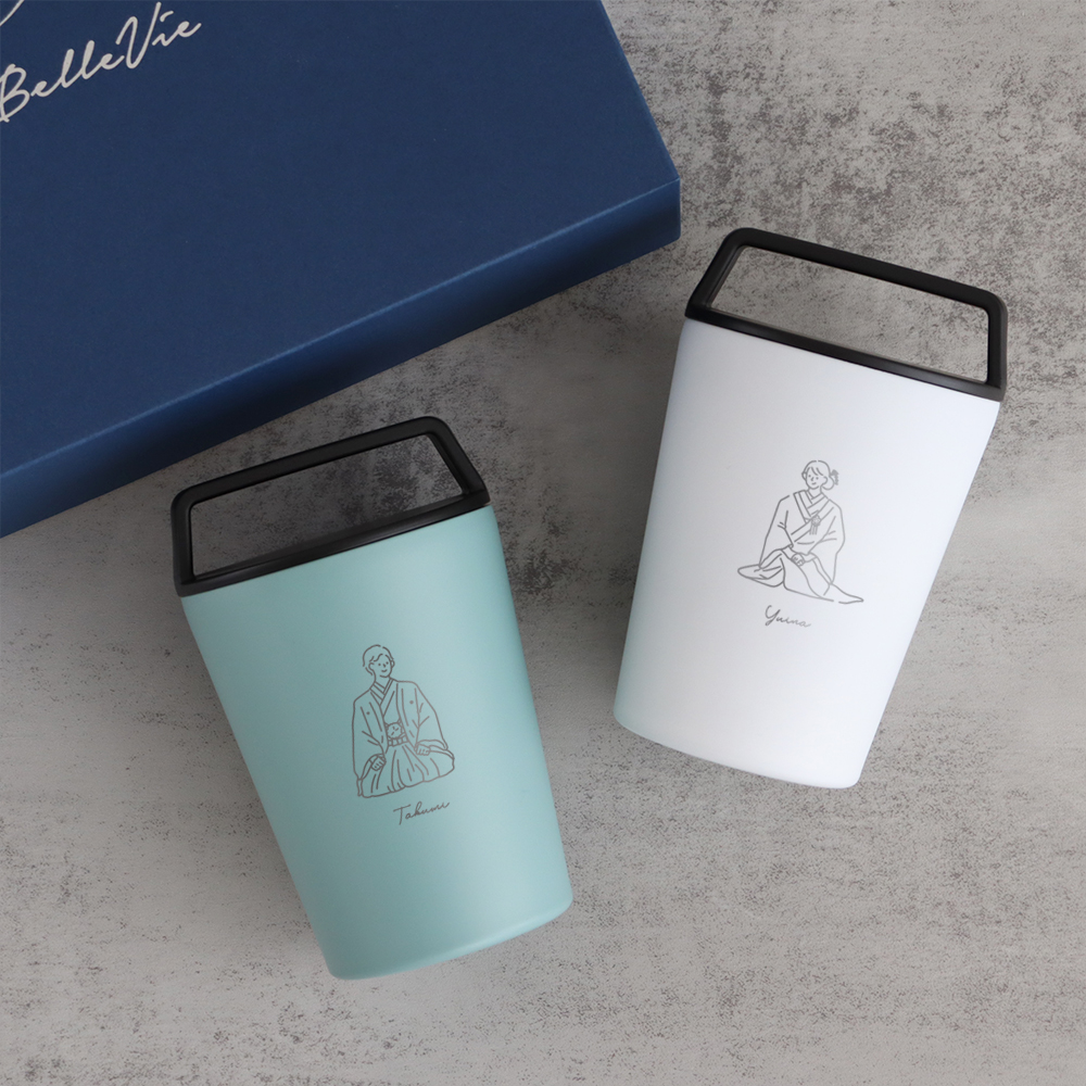 結婚のお祝いにぴったりな
フタ付きステンレスタンブラー