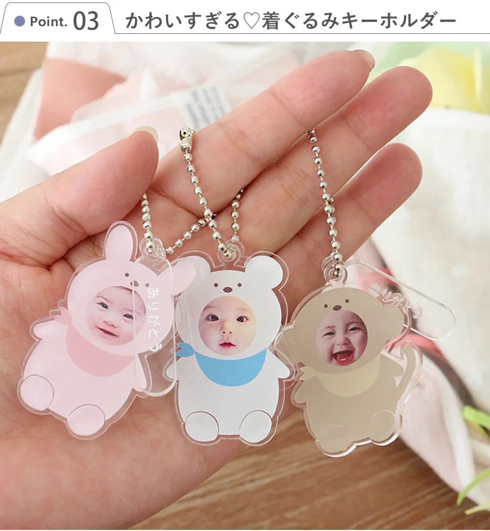 トートバッグ 折りたたみマルシェバッグ+オリジナルキーホルダーセット Point3.かわいすぎる?着ぐるみキーホルダー