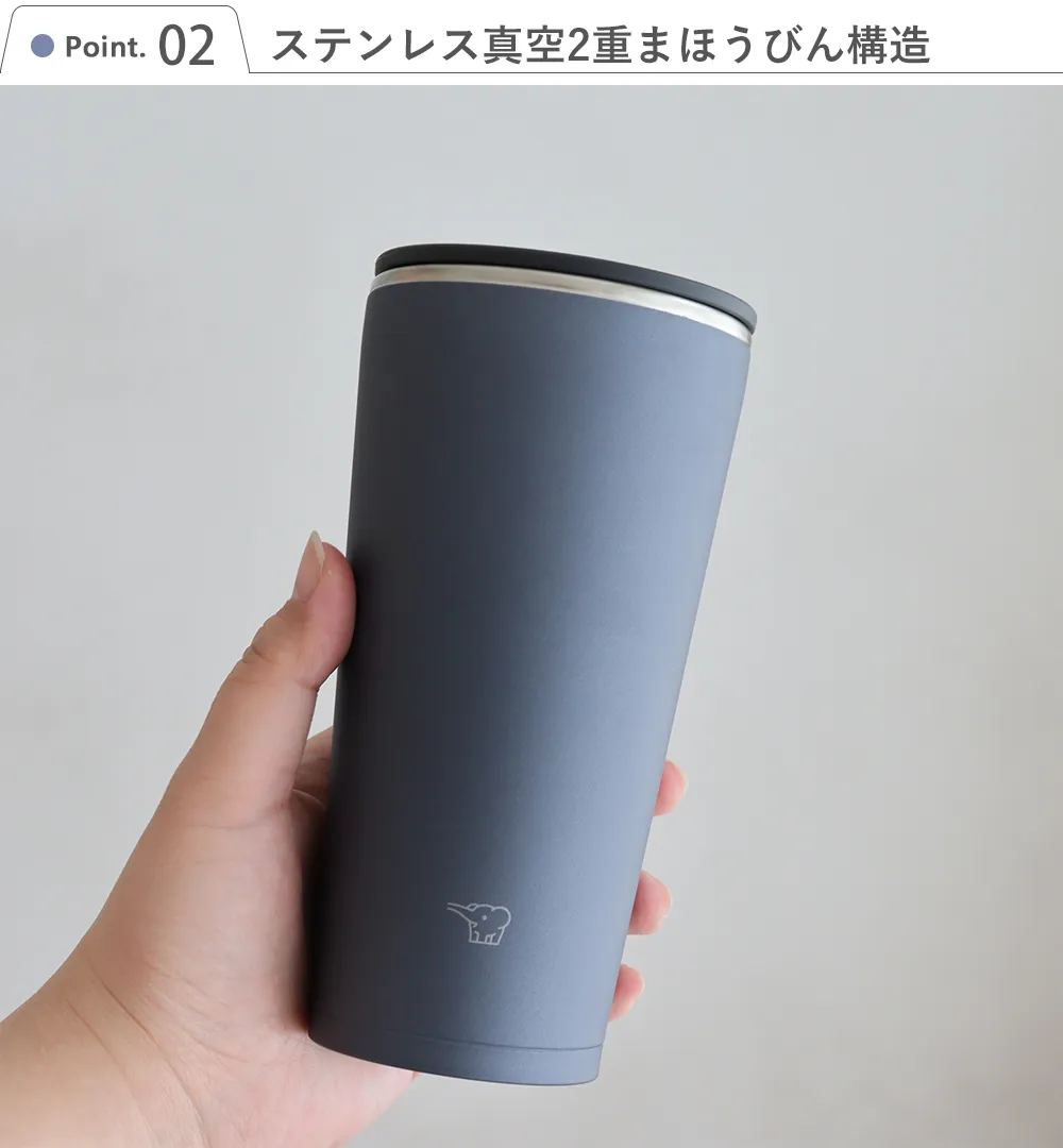 2.ステンレス真空2重まほうびん構造