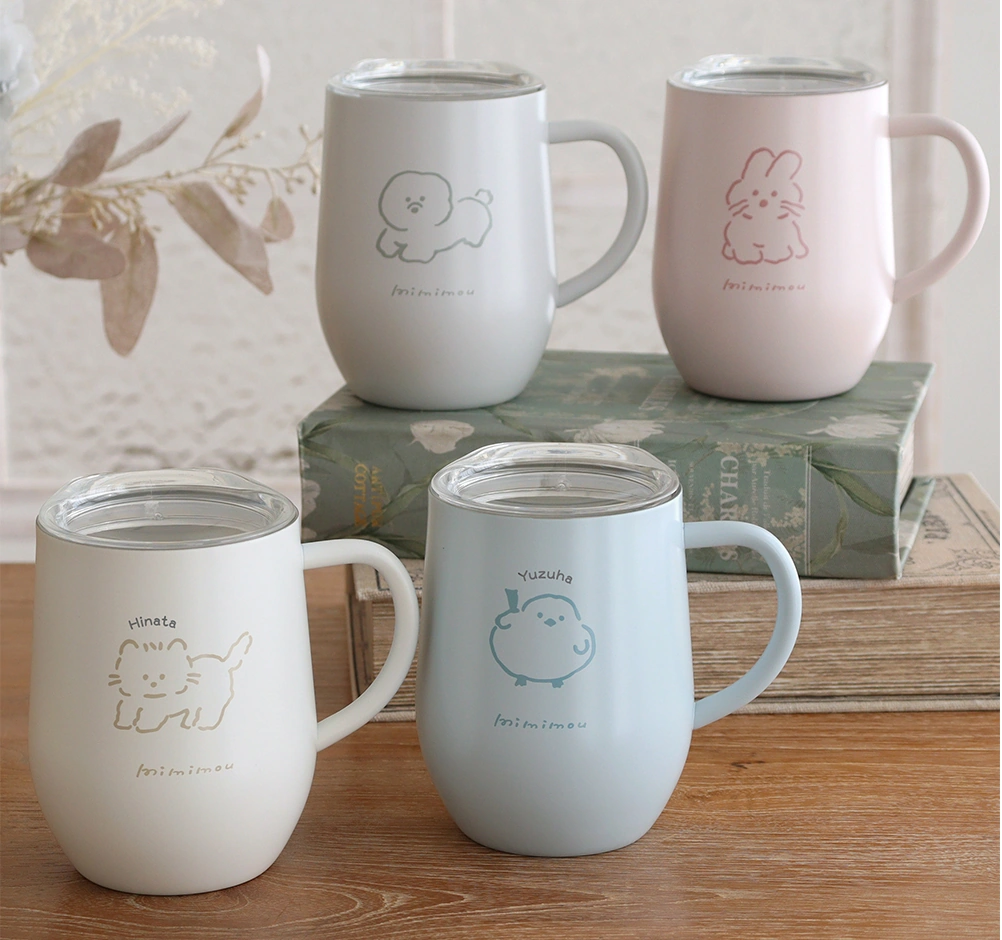 ミミムー(MimiMou)ステンレスふた付マグ