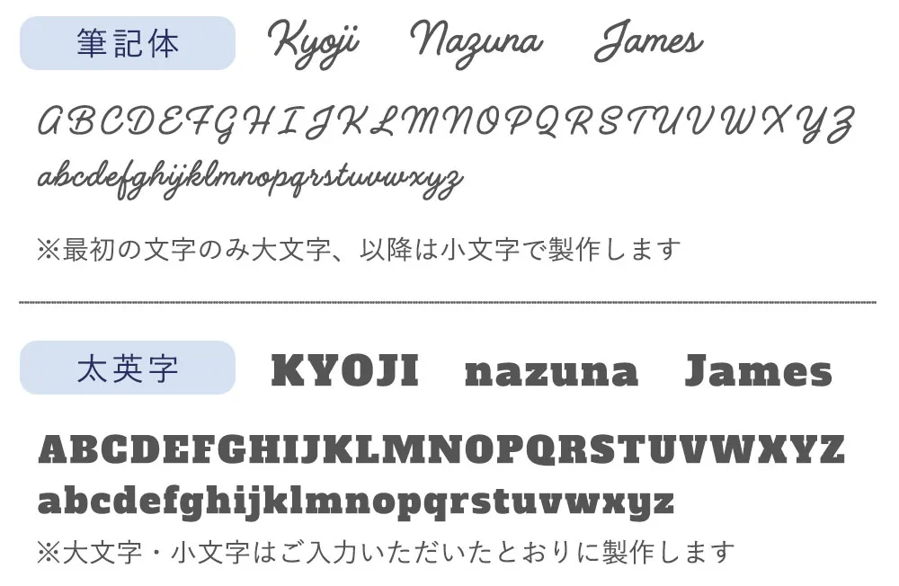 名入れオプションについて