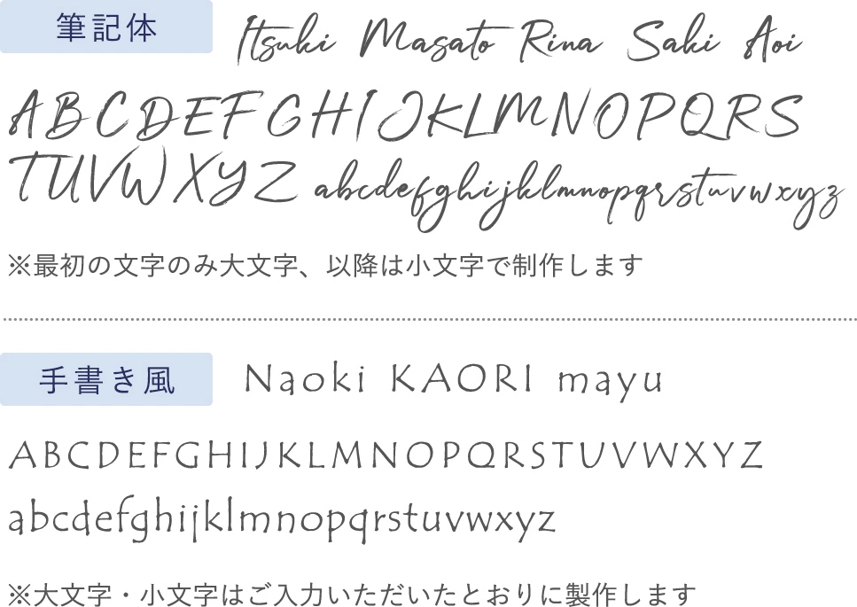 シンプル名入れ書体
