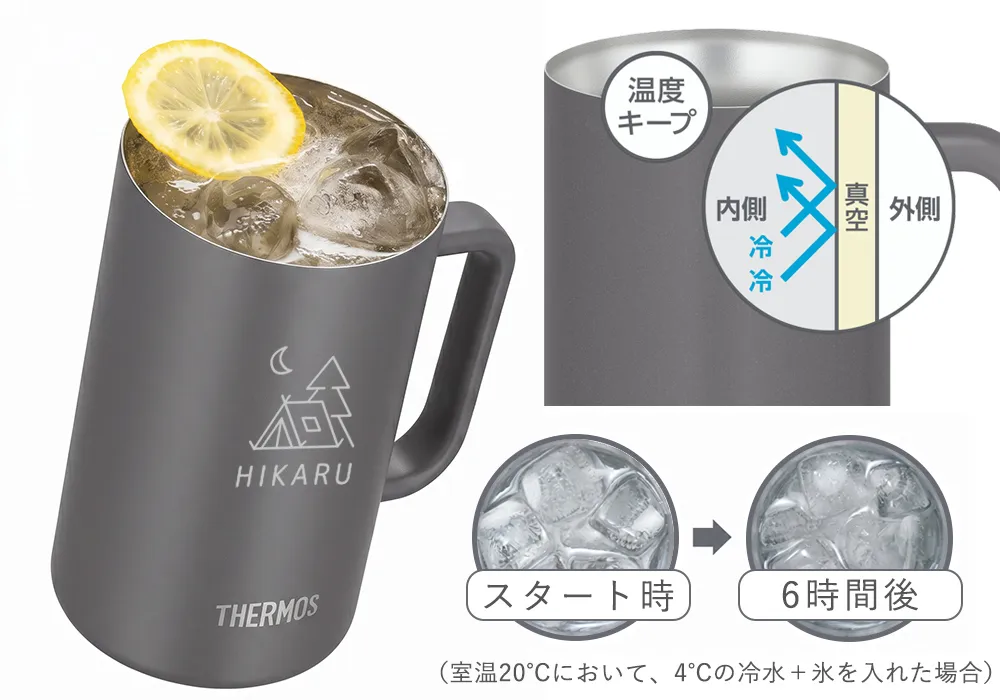 真空断熱構造で飲みごろ温度をキープ