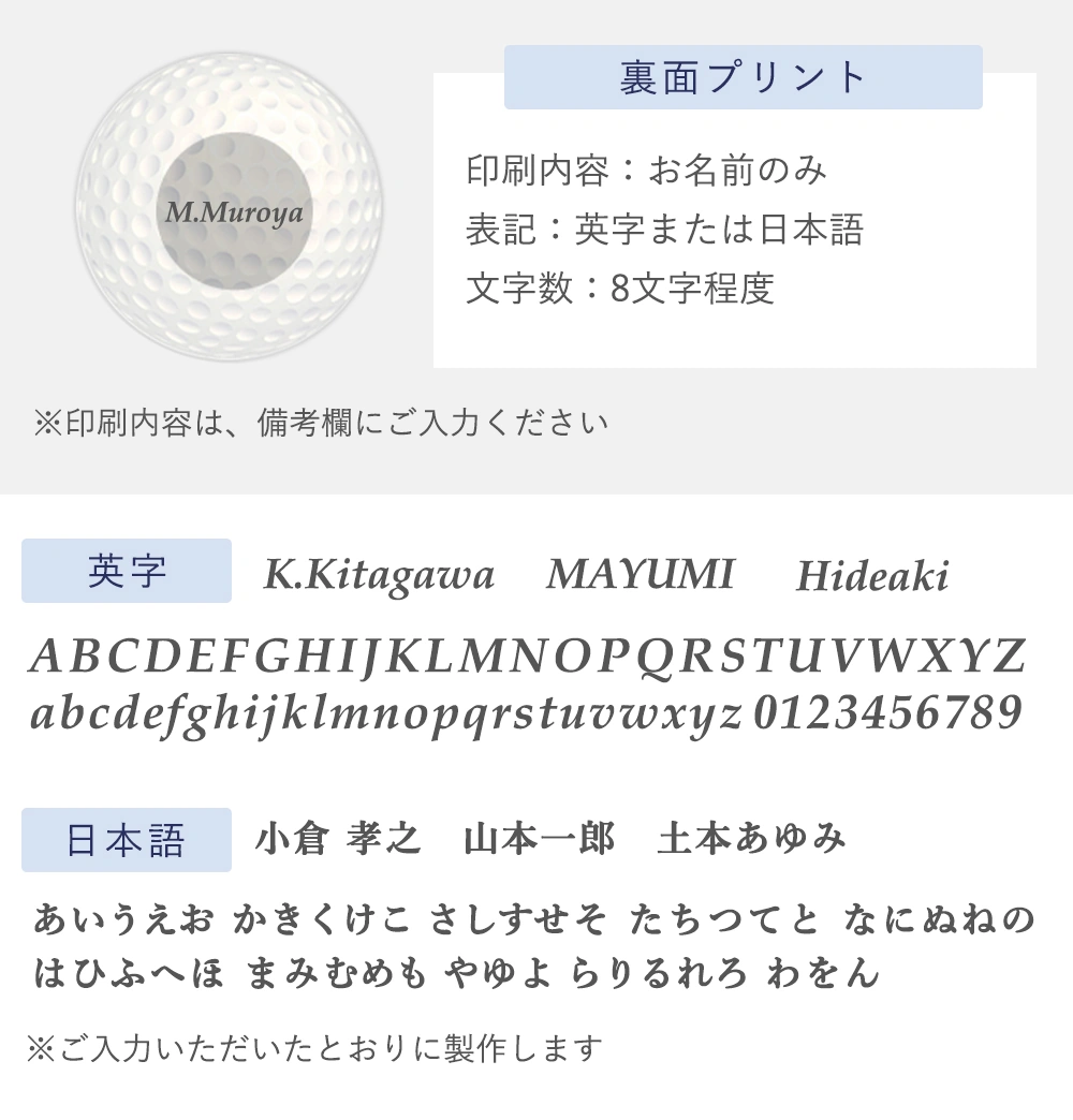 裏面プリント レイアウト・注意事項