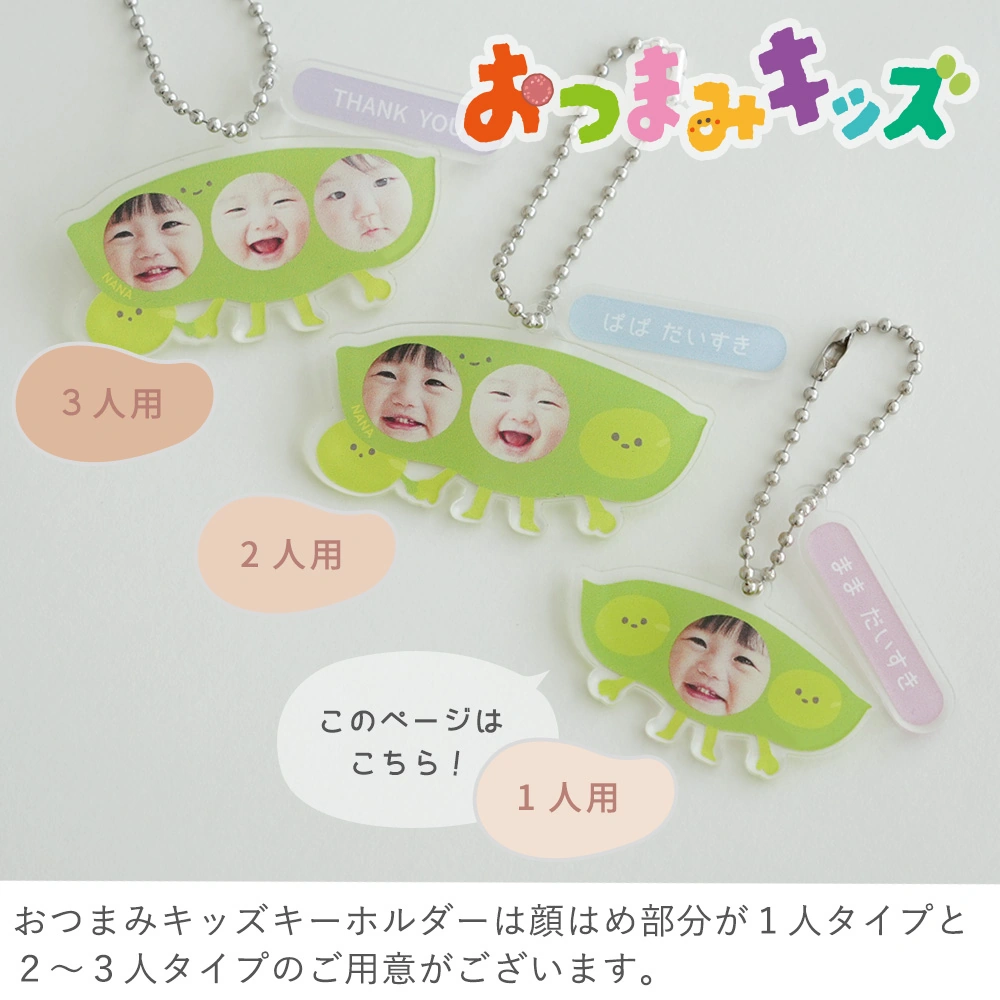 おつまみキッズ&ペット 顔はめキーホルダー
