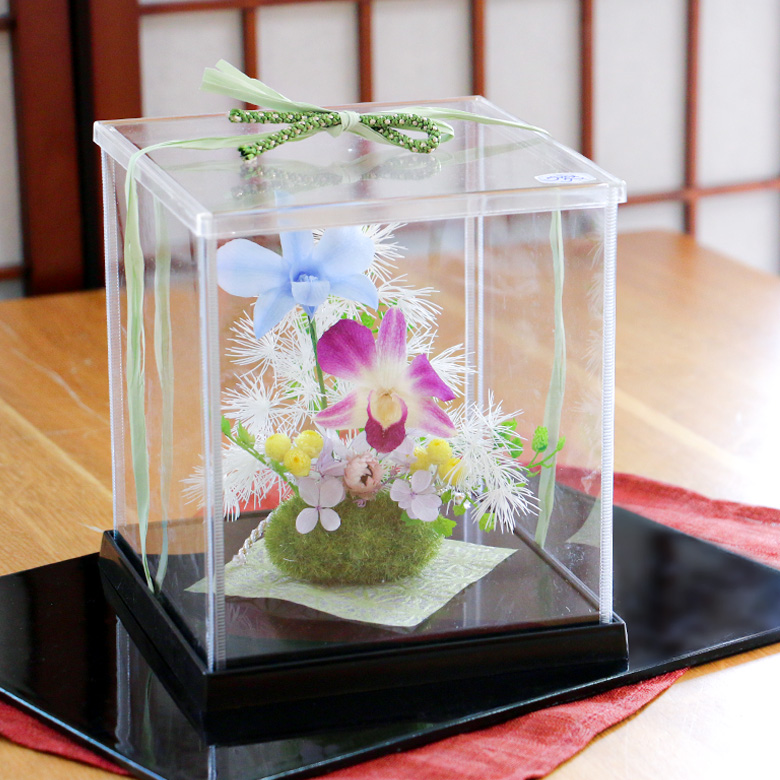 名前入り夫婦茶碗・箸&和風プリザセット 華あそび