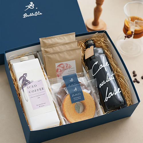 アイスコーヒー＆カフェオレベース・バームクーヘン・ドリップパック4点セット