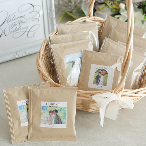 【結婚式 プチギフト】新郎新婦写真入りドリップコーヒー2個セット